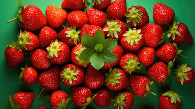 Fresh strawberries background photo