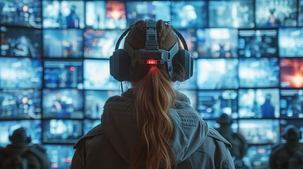 Surveillance monitors tracking people's movements