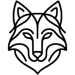 Wolf SVG Line Art Clipart 