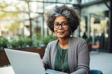 AI generated photo picture of beautiful intelligent mature woman professional university worker