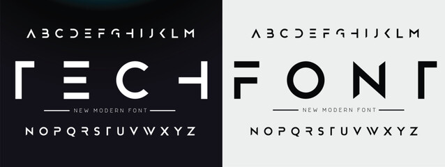 Abstract scifi modern alphabet fonts. Science fiction typography sport, technology, fashion, digital, future creative logo font. vector illustration