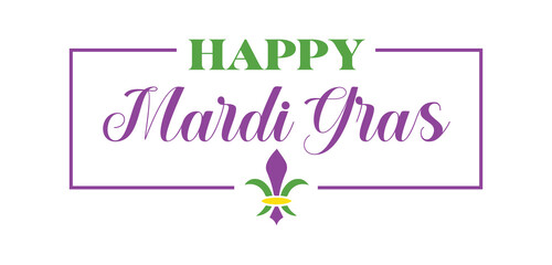 Happy Mardi Gras Stylish Text illustration Design