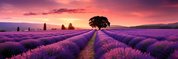 colorful lavender field background - obrazy, fototapety, plakaty