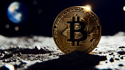 Bitcoin on the Moon - symbol of all time high price