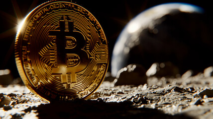 Bitcoin on the Moon - symbol of all time high price