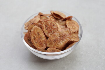 Crispy banana chips. Fruit snack