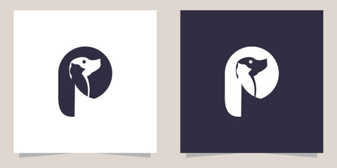 letter p with petshop logo design - obrazy, fototapety, plakaty
