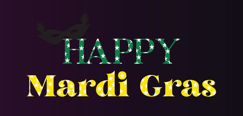 Naklejka na ściany i meble Happy Mardi Gras Stylish Text illustration Design