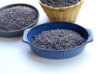 Dried lavender buds for brewing a herbal tea