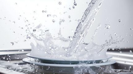 water poured into a bowl