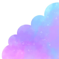 Pastel purple and blue splash watercolor border cute frame banner 