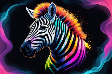Obraz premium zebra on black background