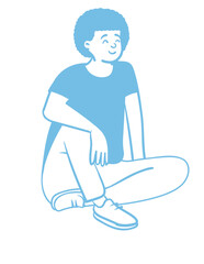 child with scooter Men vector outline vector men sit men vector 