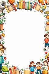 Obraz premium Children and Books Create a Frame