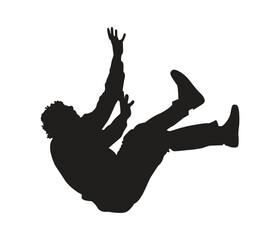  vector hand drawn  people falling down silhouette 