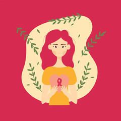 woman cancer day symbol vector design 