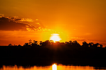 sunset over the lake