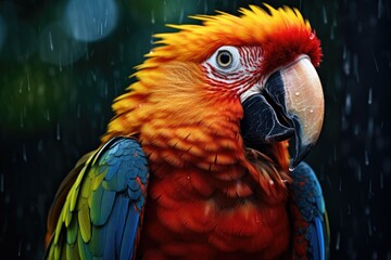 Fototapeta premium beautiful colorful parrot portrait close up