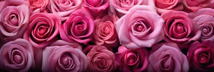 colorful floral background of pink roses