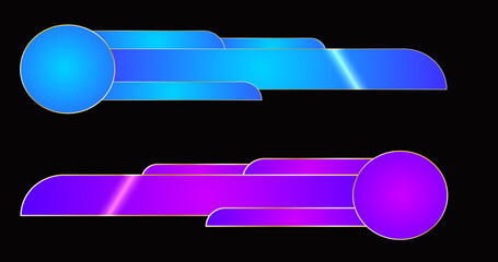 Obraz premium Fancy lower third pack in high resolution. Cool-designed blue and purple color lower third pack in high resolution. Suitable for celebrations, festivals, titles, TV news, and news channels.