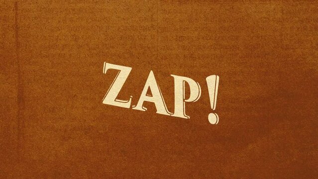 Cartoon style animation word Zap