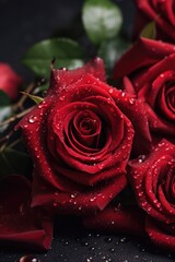 A close-up view of a bunch of vibrant red roses. Perfect for adding a touch of romance or elegance to any project