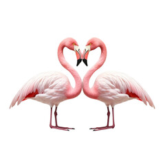 Obraz premium Two Pink Flamingos Standing Together