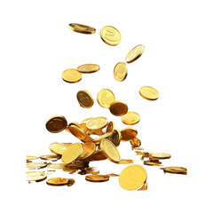 Gold Coins Falling, A Glittering Shower of Wealth