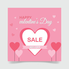 valentines day poster paper craft on pink background. pink,red and white hearts with copyspace. love concept for happy valentine. vector illustration banner 2 3 0
