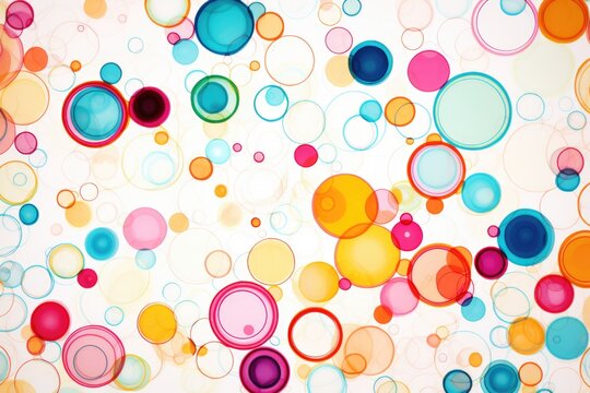 colorful watercolor background of multicolored circles
