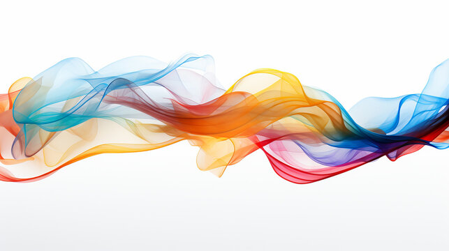 paint colorful smoke wavy object. wavy passing line of smoke on pure white background. colorful smoke colors. color lines