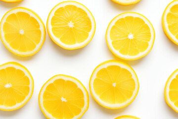 Lemon slices, isolated white background