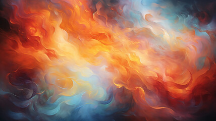 texture painted fire, flames abstract background, computer graphics in orange and red yellow tones - obrazy, fototapety, plakaty