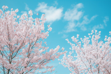 桜と青空、春の風景、3D CG