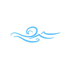 Fototapeta na wymiar Wave Sea Doodle Icon