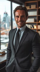 Confident Businessman in Modern Office Environment