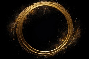 A gold circle on a black background. Perfect for use in graphic design or as a background element.
