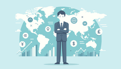 World wide business concept image. Vector illustration.