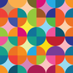 Vector seamless geometric round shape pattern design