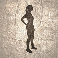 Standing woman. Sport girl illustration. Young woman silhouette.