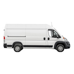 White Van Parked on White Background