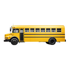 Yellow School Bus on White Background