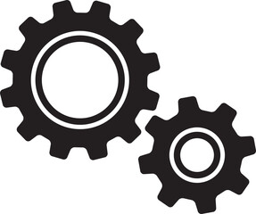 Setting icon vector with work cog gear element. Cogweel mechanism symbol.