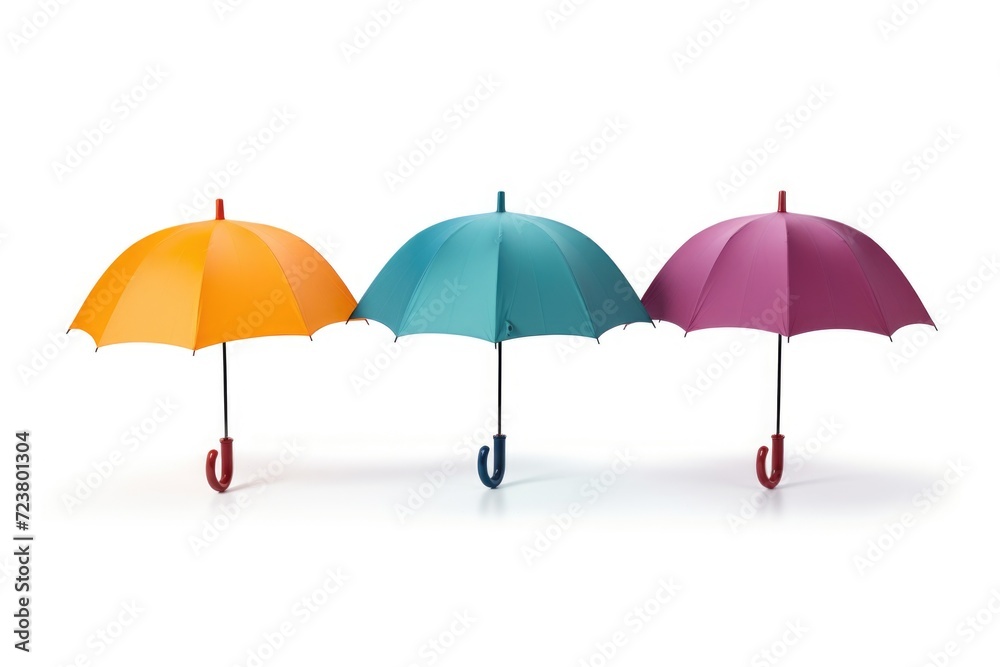 Aufkleber Three umbrellas arranged side by side. Versatile image suitable for various purposes