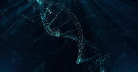 Abstract Cinematic Dna Particles. 3D Dna Particles And Digital Plexus Background. - Powered by Adobe
