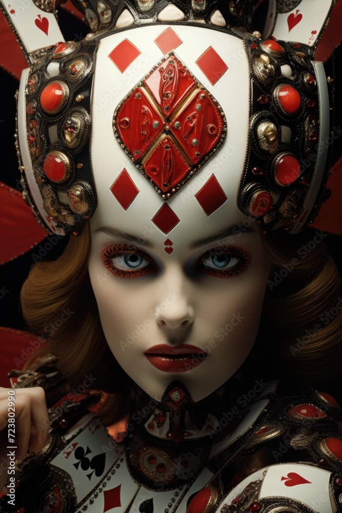 Poster a close-up view of a person wearing a costume. this image can be used for various purposes