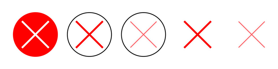 Close icon set illustration. Delete sign and symbol. cross sign