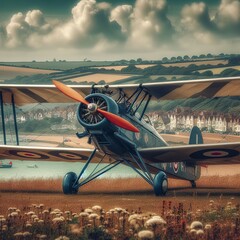 De Havilland DH90 Dragonfly at Shoreham airshow - obrazy, fototapety, plakaty