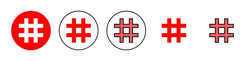 Obraz premium Hashtag icon set illustration. hashtag sign and symbol