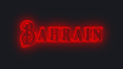 3D Bahrain text poster art